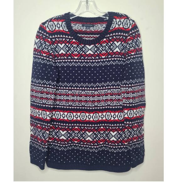 Tommy Hilfiger red white blue cotton sweater - medium - Picture 1 of 4